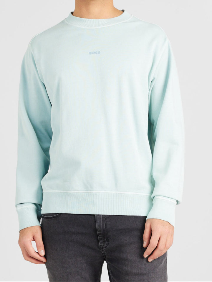 Hugo Boss geborsteld katoenen logo sweatshirt groen