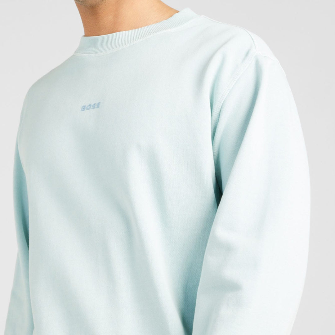 Hugo Boss geborsteld katoenen logo sweatshirt groen