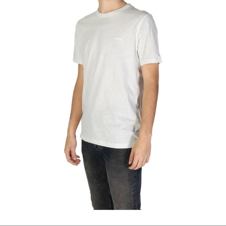 Hugo Boss T-shirt met korte mouwen en ronde hals, wit