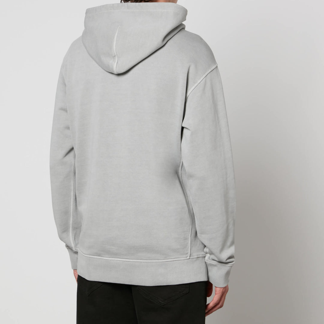 Grijze katoenen hoodie met logodetail en capuchon - Hoodie