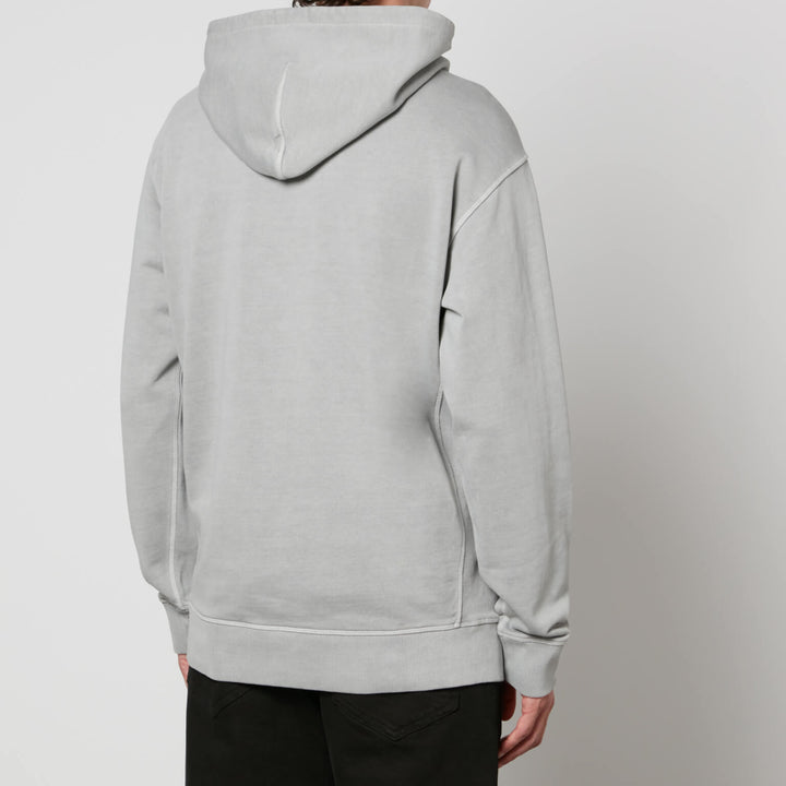 Grijze katoenen hoodie met logodetail en capuchon - Hoodie