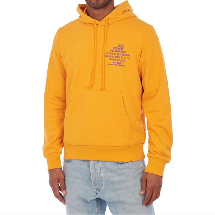 Diesel Modern Text Design Hoodie Geel