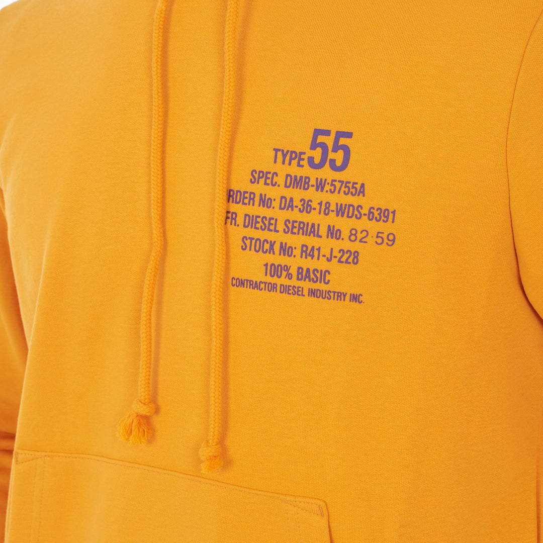 Diesel Modern Text Design Hoodie Geel