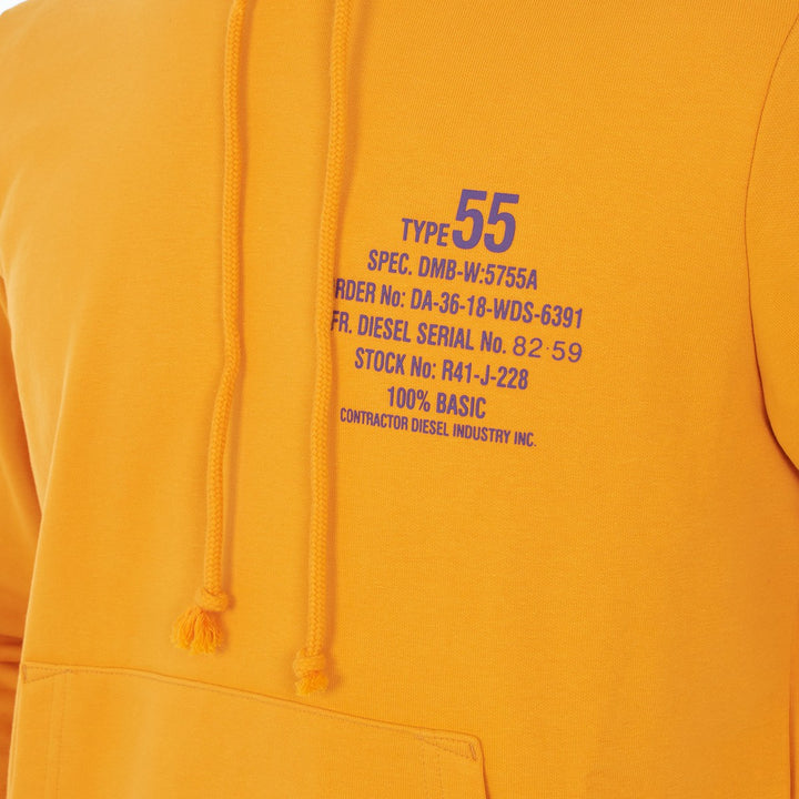 Diesel Modern Text Design Hoodie Geel