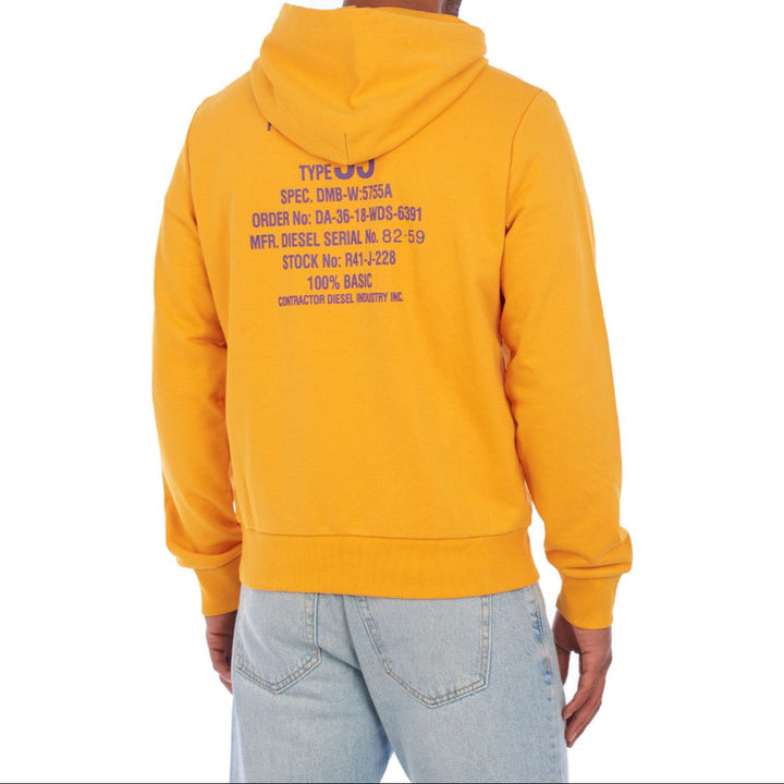 Diesel Modern Text Design Hoodie Geel