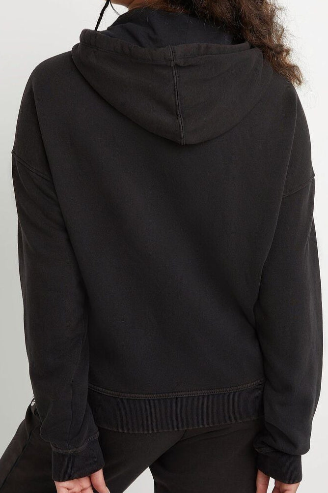 Champion Powerblend Vintage Wash Hoodie Solar Zwart