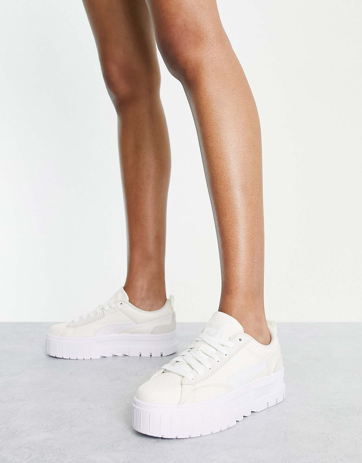 PUMA Mayze Patchwork Dames Sneakers – Gebroken Wit