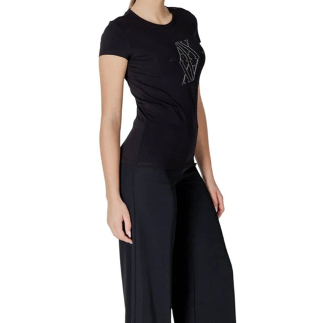 Armani Exchange dames zwart print T-shirt met korte mouwen