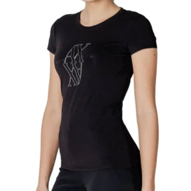 Armani Exchange dames zwart print T-shirt met korte mouwen