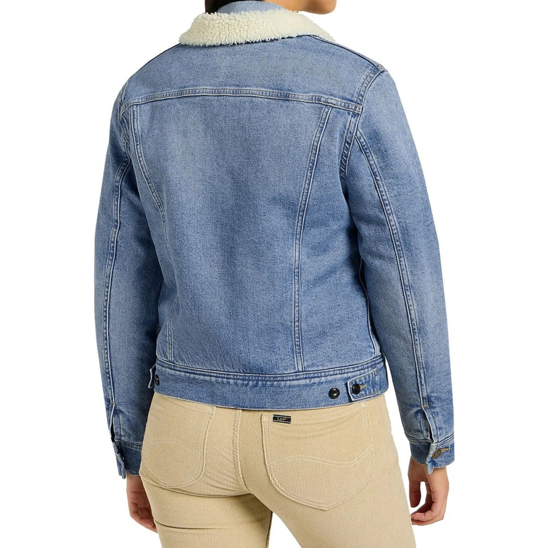 Lee Dames Sherpa Rider Denim Jack Blauw