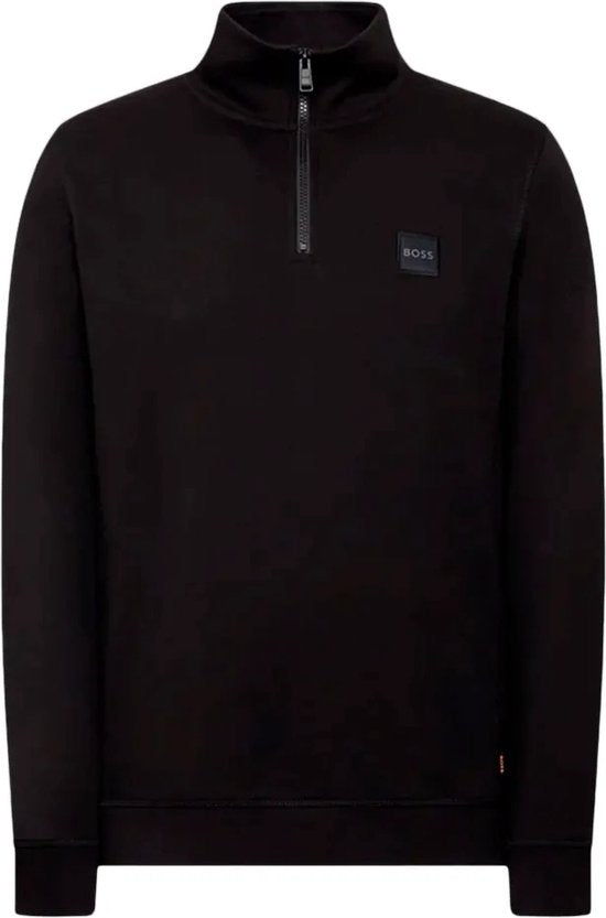Boss Logo Patch Duurzame Half-Zip Sweatshirt