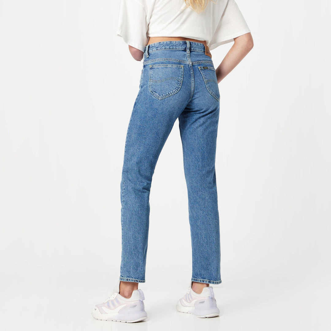 Lee Rider Slim Straight Mid Rise Jeans voor dames