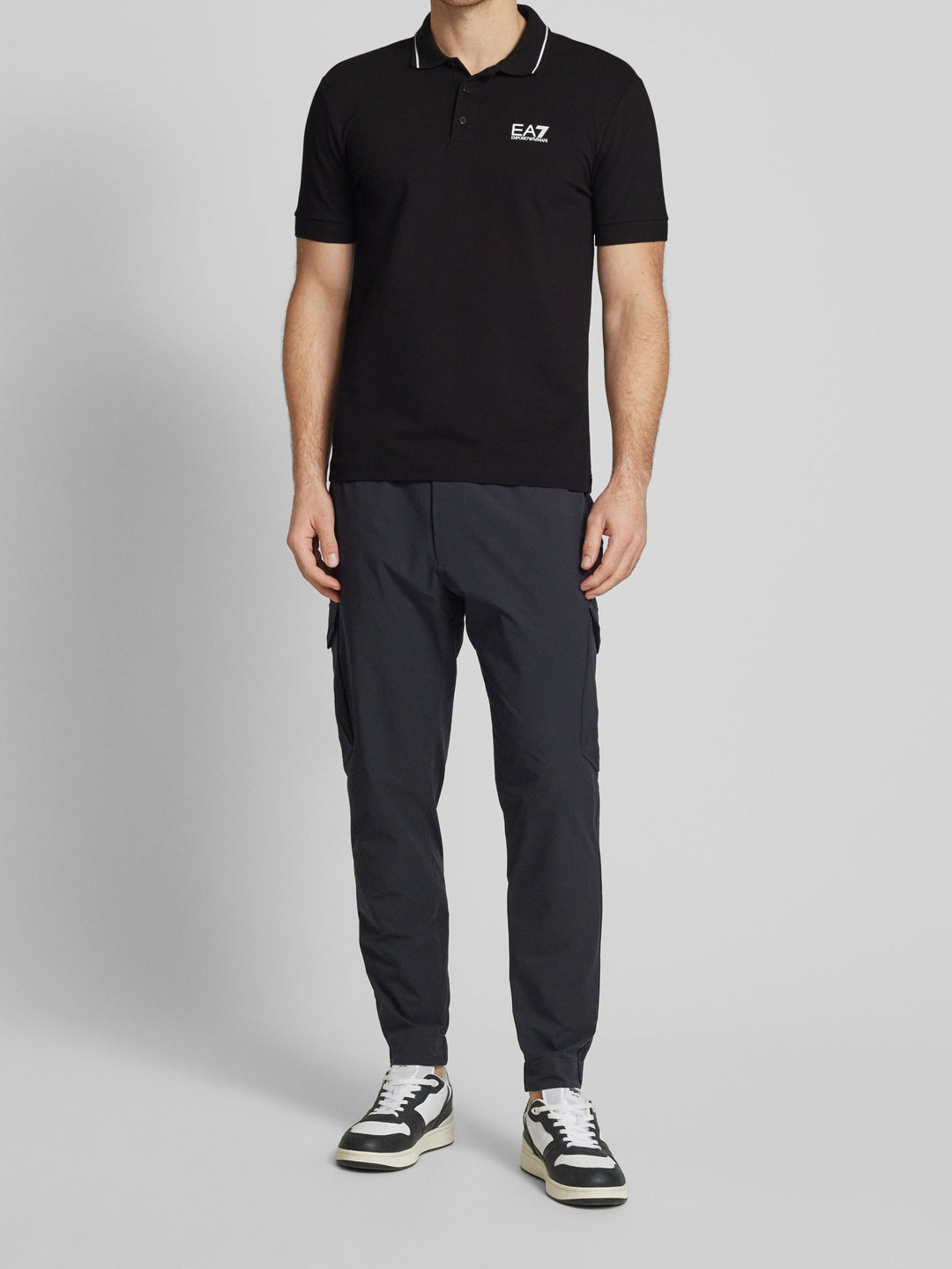 Emporio Armani EA7 Heren Polo met Korte Mouwen Zwart