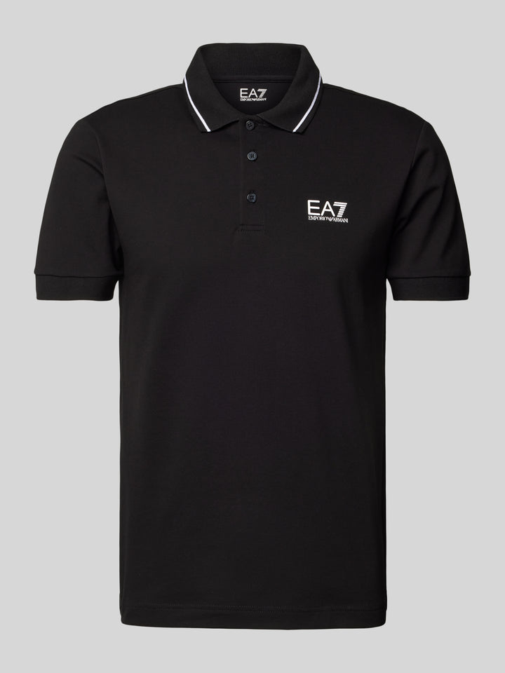 Emporio Armani EA7 Heren Polo met Korte Mouwen Zwart
