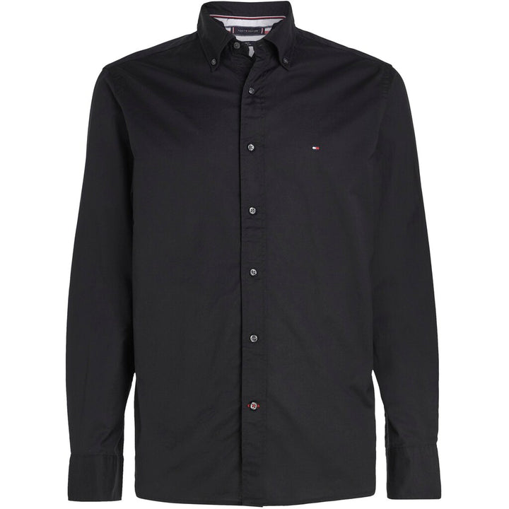 Tommy Hilfiger Heren Overhemden Core Flex Poplin Zwart