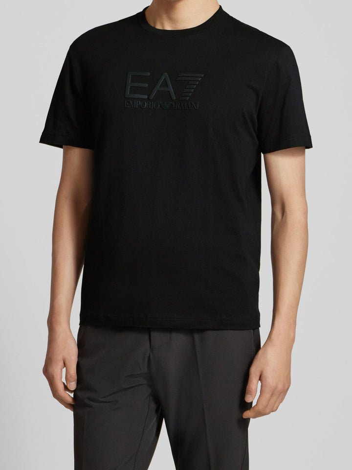 Emporio Armani EA7 Logo T-shirt met korte mouwen, zwart