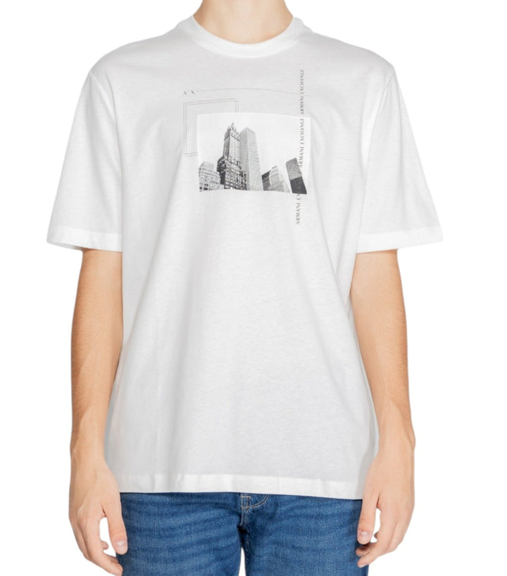 Armani Exchange bedrukt katoenen T-shirt wit