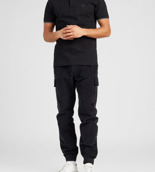 Boss Orange Passertip Poloshirt met korte mouwen, zwart
