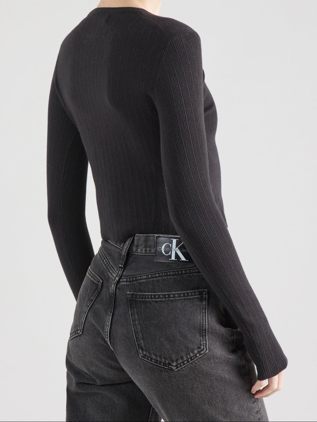 Calvin Klein Jeans Dames Geribbelde Easy Trui