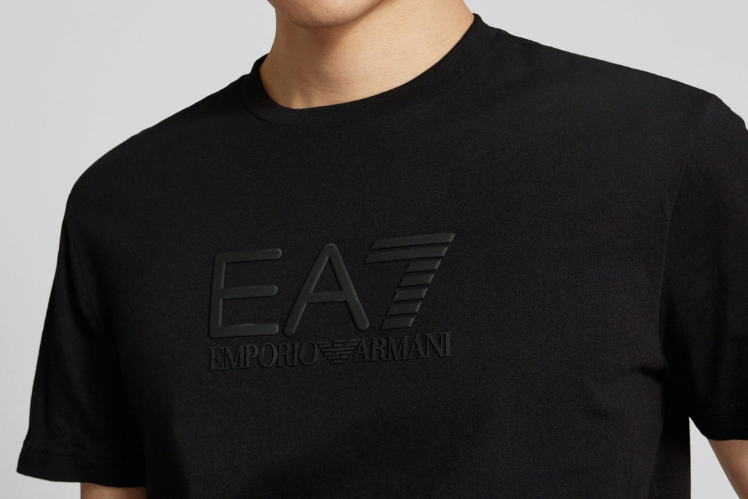 Emporio Armani EA7 Logo T-shirt met korte mouwen, zwart