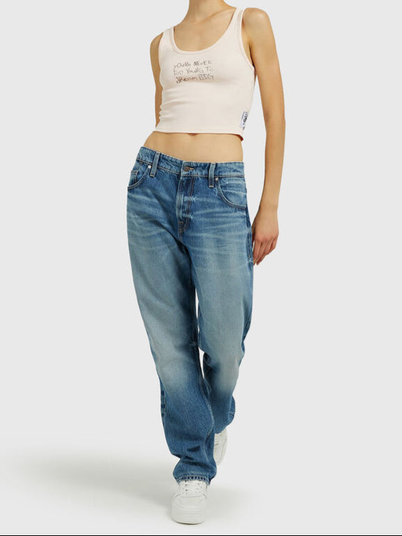 Guess Graffiti Print Crop Top