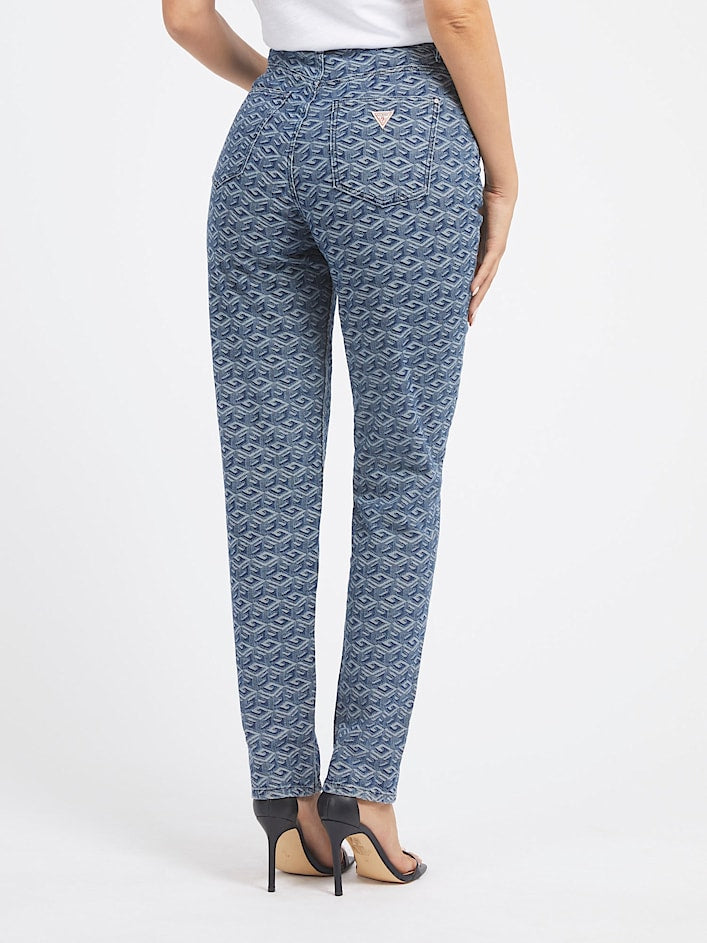 Guess G Cube Logo Mom Denim Broek