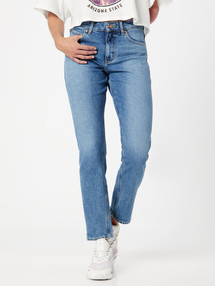 Lee Rider Slim Straight Mid Rise Jeans voor dames