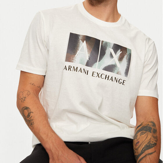 Armani Exchange T-shirt van katoenen jersey met grafisch logo