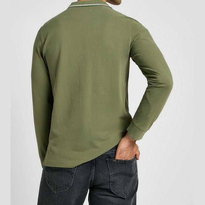 Lee Heren Piqué Poloshirt met Lange Mouwen Groen