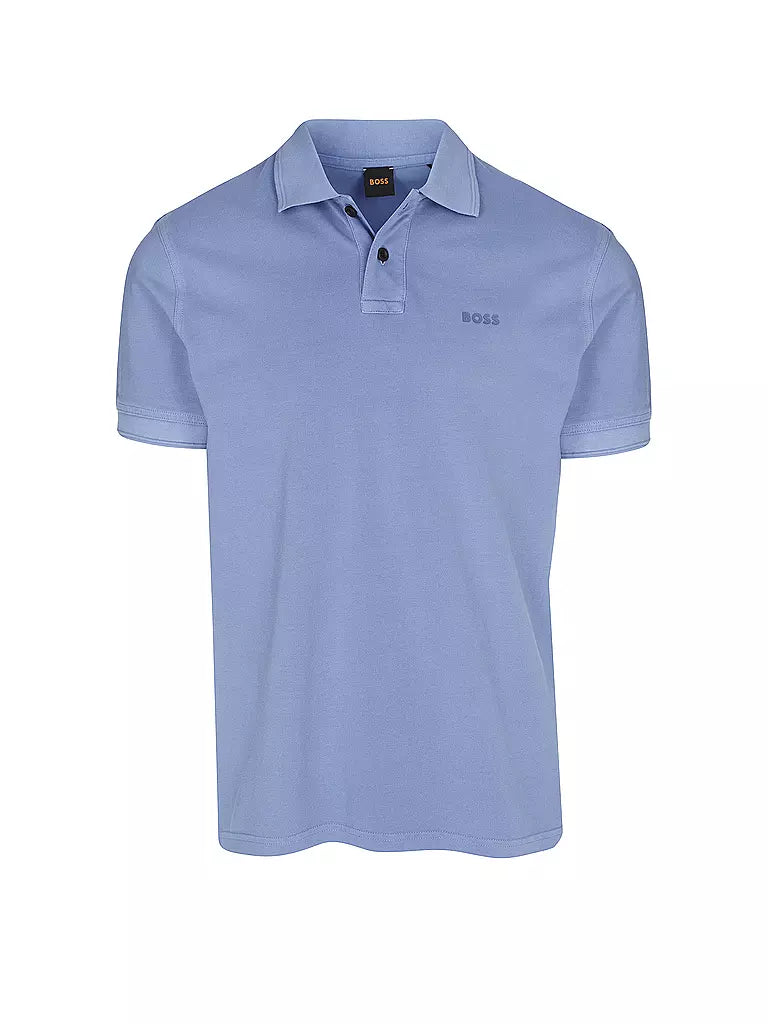 Hugo Boss blauw katoenen poloshirt