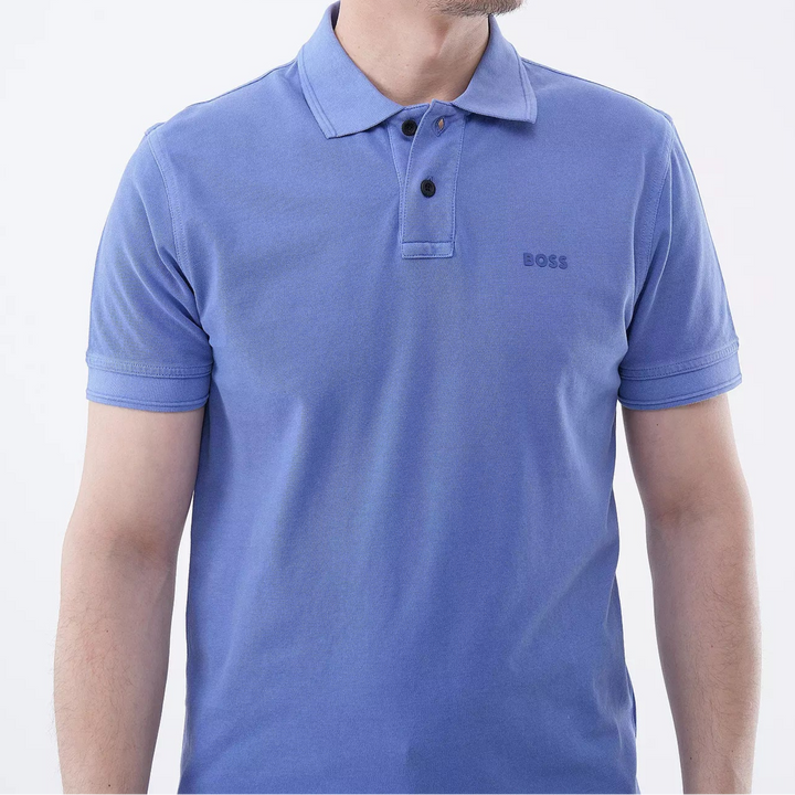 Hugo Boss blauw katoenen poloshirt