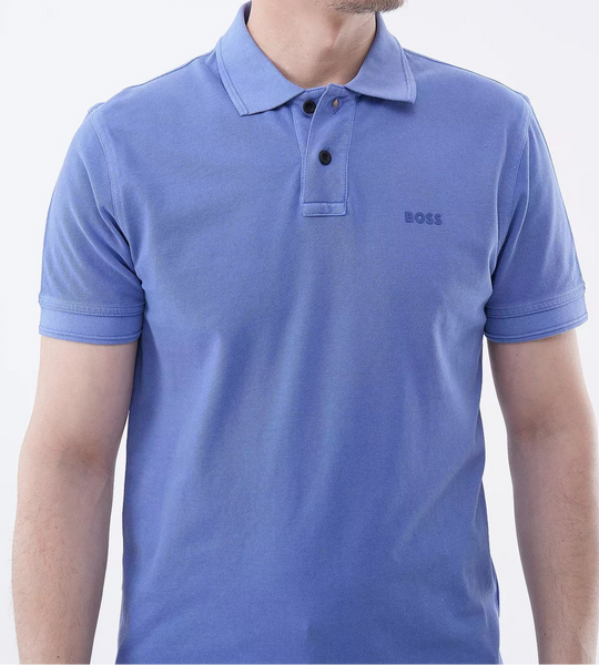 Hugo Boss blauw katoenen poloshirt