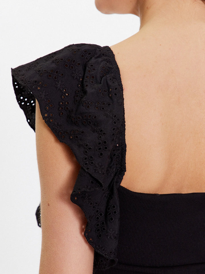 Guess Raina katoenen top met ruches en sweetheart-hals voor dames