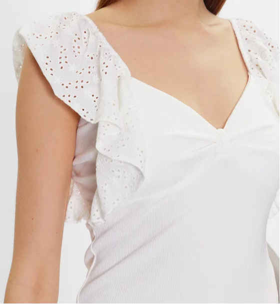 Guess Raina katoenen top met ruches en sweetheart-hals voor dames