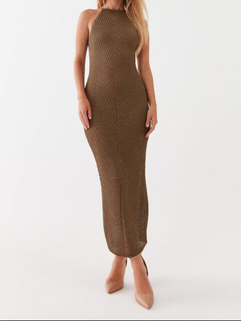 Guess Lurex Garen Lange Jurk