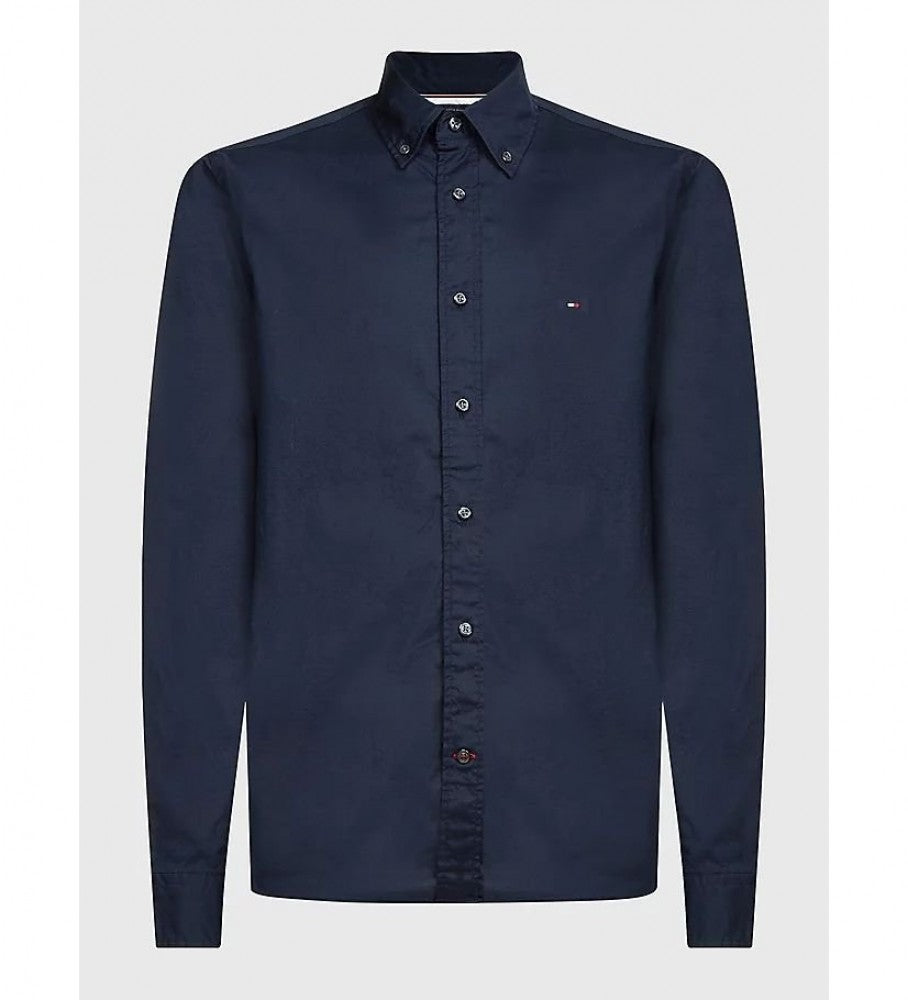 Tommy Hilfiger Heren Overhemden Core Flex Poplin Blauw Katoen