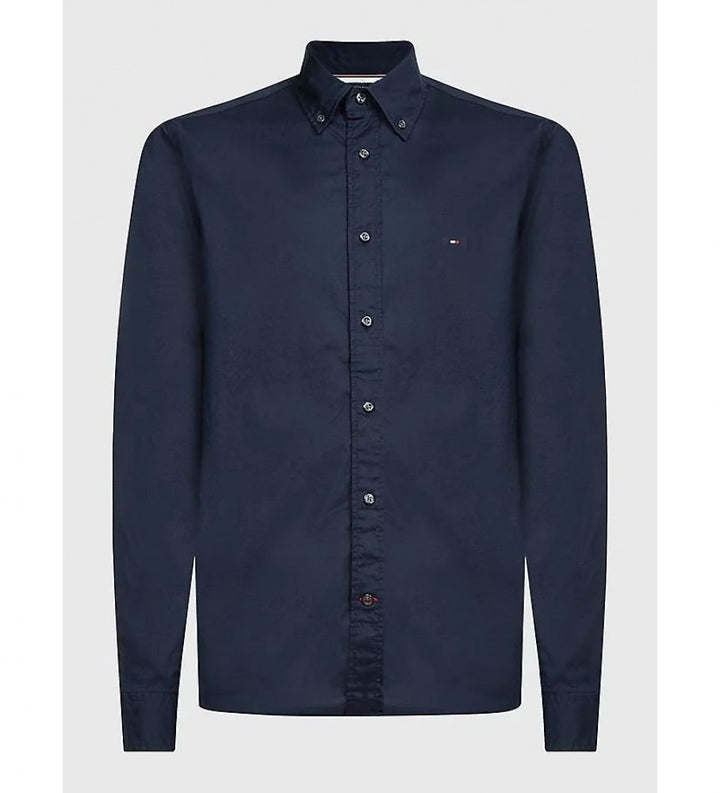 Tommy Hilfiger Heren Overhemden Core Flex Poplin Blauw Katoen