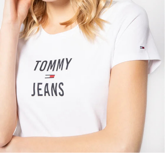 Tommy Jeans dames T-shirt met vierkant logo